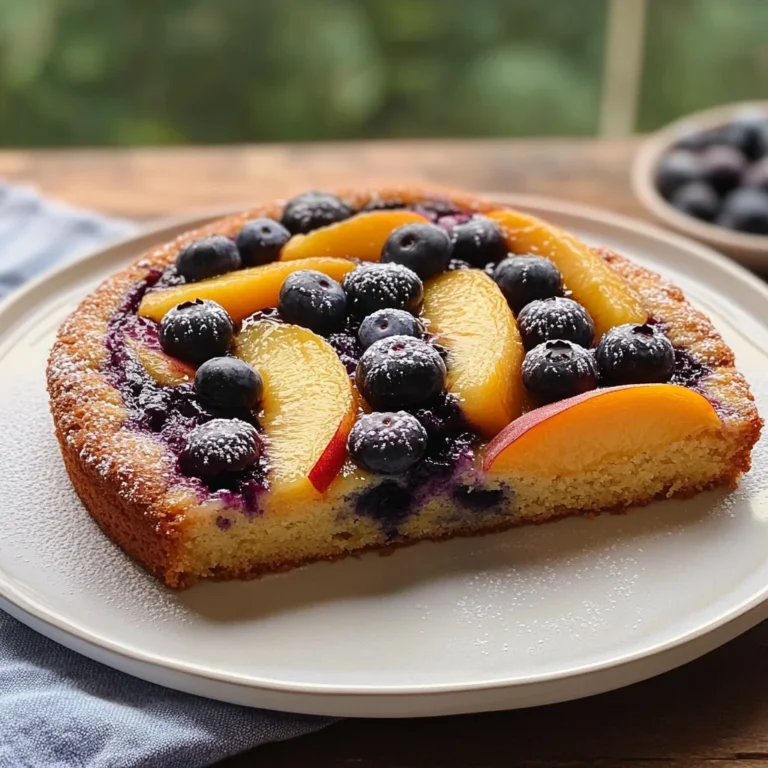 Peach and Blueberry Greek Yogurt Cake