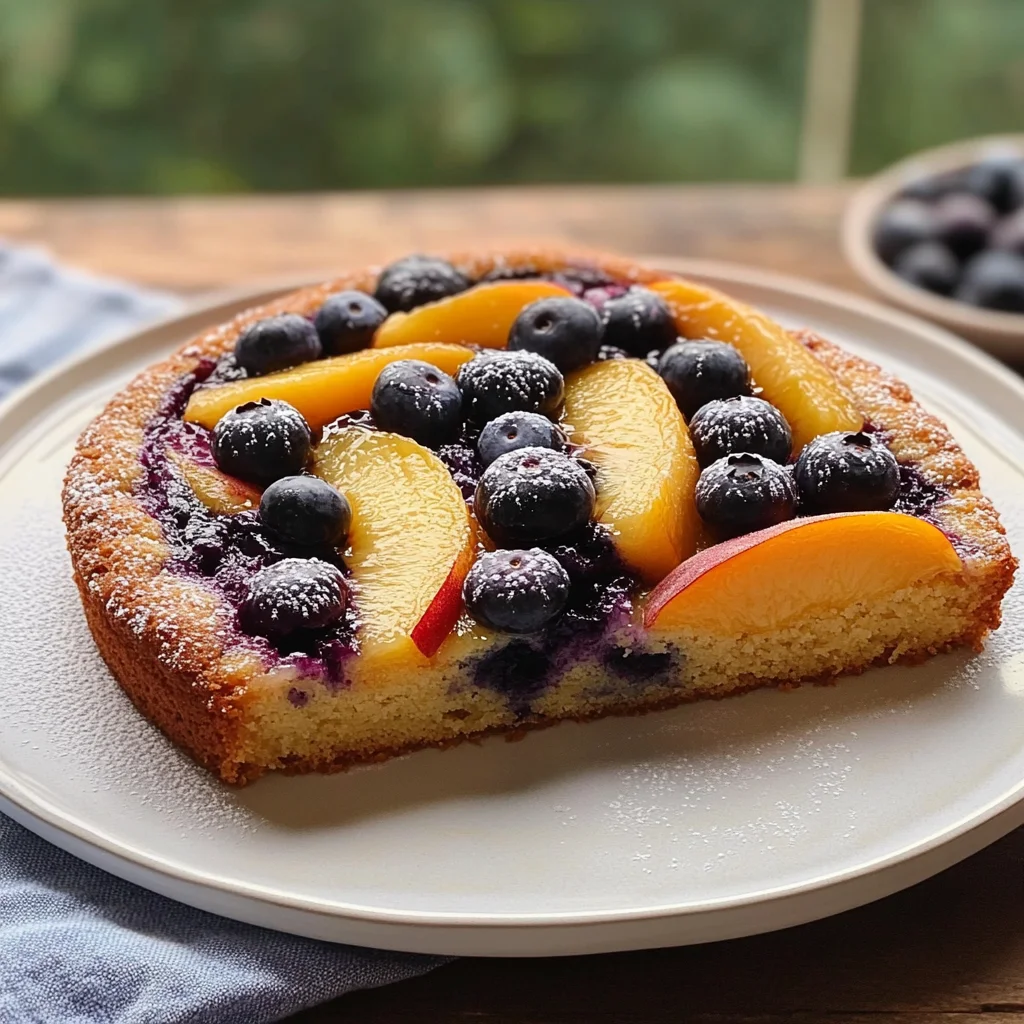 Peach and Blueberry Greek Yogurt Cake