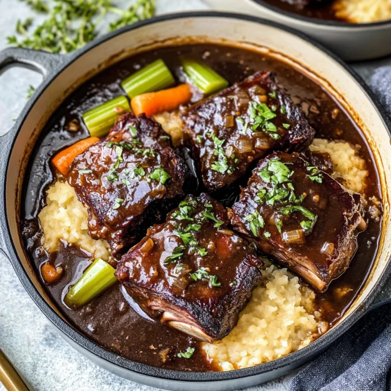 Red Wine Braised Short Ribs in Dutch Oven