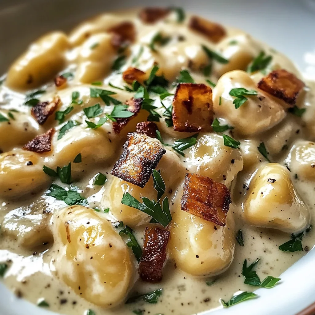 Roasted Garlic Cream Sauce with Gnocchi