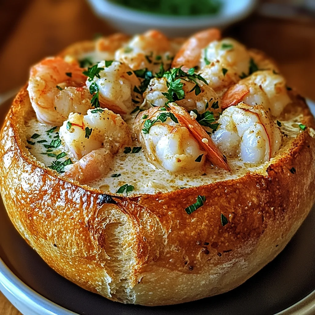 Stuffed Seafood Soup Bread Bowl