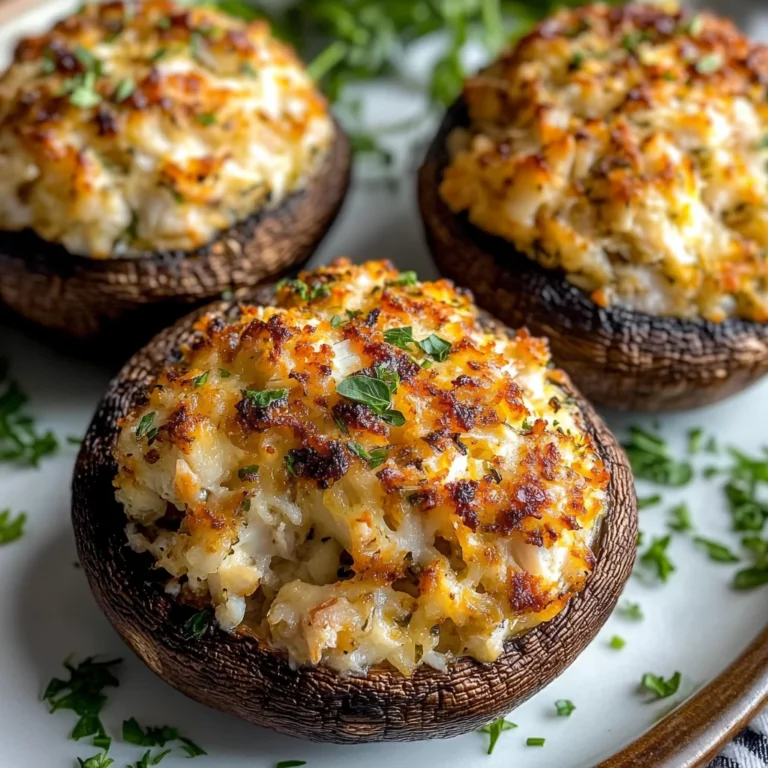 Tasty Crab Stuffed Portobello Mushrooms